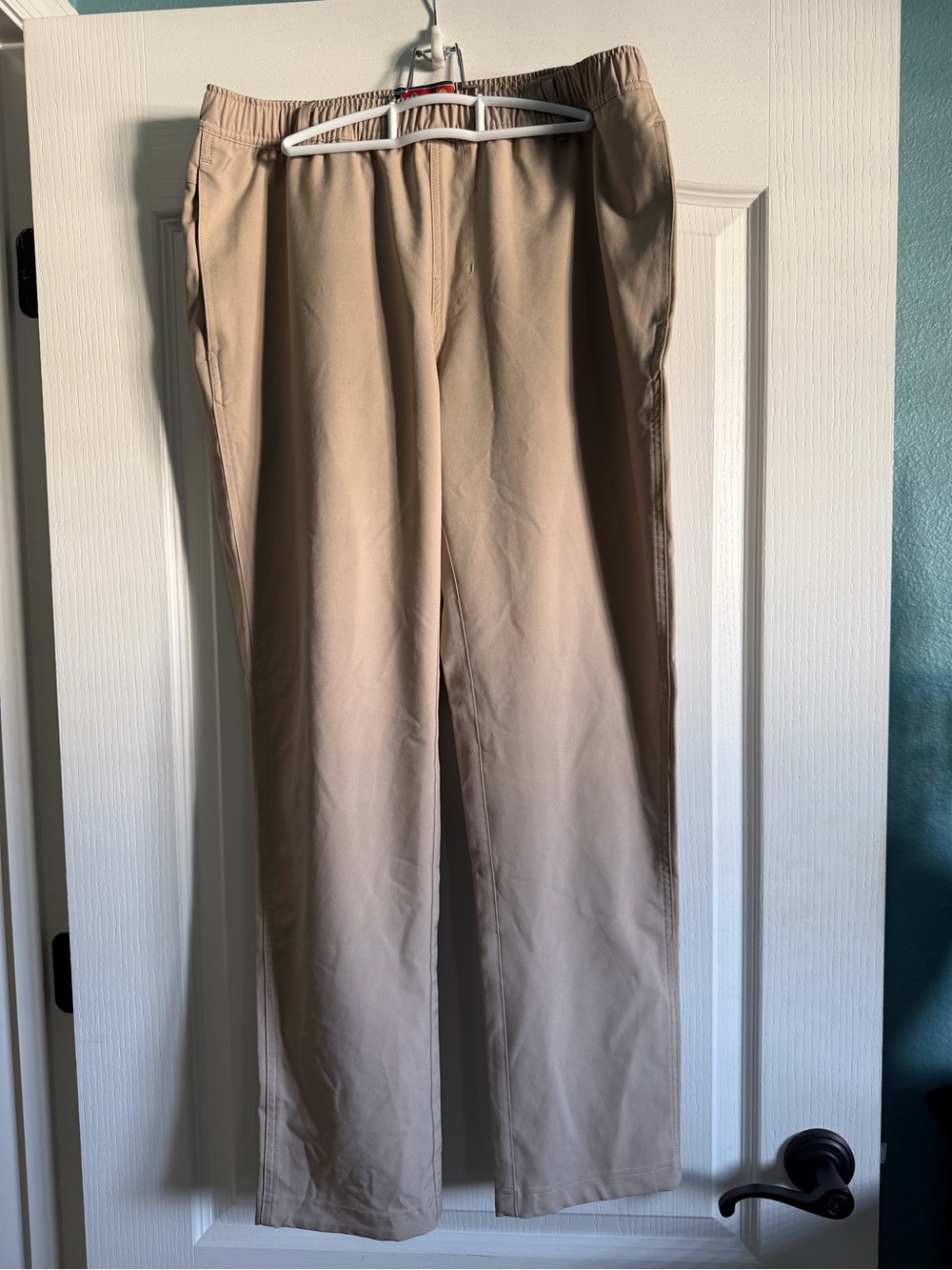 BURLEBO Khaki-Tan Elastic Waist Casual Pants